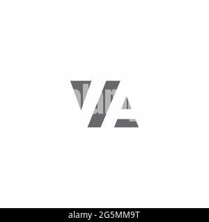 VA-Logo-Monogramm mit negativem Raum Stil Design-Vorlage isoliert auf weißem Hintergrund Stock Vektor