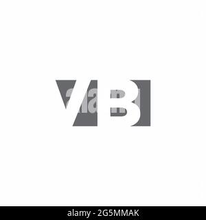 VB-Logo-Monogramm mit negativem Raum Stil Design-Vorlage isoliert auf weißem Hintergrund Stock Vektor