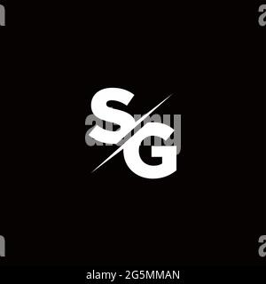 Logo Buchstabe Monogram Slash mit modernen Logo-Designs Vorlage auf schwarzem und weißem Hintergrund Stock Vektor