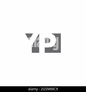YP-Logo-Monogramm mit negativem Raum Stil Design-Vorlage isoliert auf weißem Hintergrund Stock Vektor