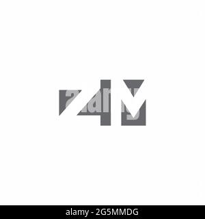 ZM-Logo-Monogramm mit negativem Raum Stil Design-Vorlage isoliert auf weißem Hintergrund Stock Vektor