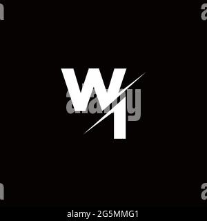 Logo Buchstabe Monogram Slash mit modernen Logo-Designs Vorlage auf schwarzem und weißem Hintergrund Stock Vektor