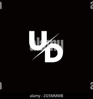 Logo Buchstabe Monogram Slash mit modernen Logo-Designs Vorlage auf schwarzem und weißem Hintergrund Stock Vektor