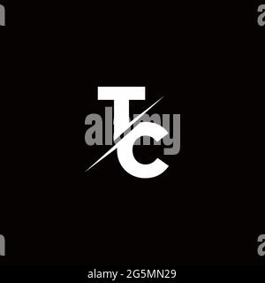 Logo Buchstabe Monogram Slash mit modernen Logo-Designs Vorlage auf schwarzem und weißem Hintergrund Stock Vektor