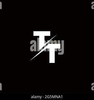 Logo Buchstabe Monogram Slash mit modernen Logo-Designs Vorlage auf schwarzem und weißem Hintergrund Stock Vektor