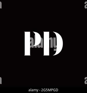 Logo Buchstabe Initial Logo Designs Vorlage mit Gold und schwarzem Hintergrund, Vektor-Symbol modern Stock Vektor