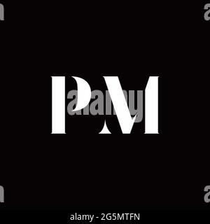 Logo Buchstabe Initial Logo Designs Vorlage mit Gold und schwarzem Hintergrund, Vektor-Symbol modern Stock Vektor