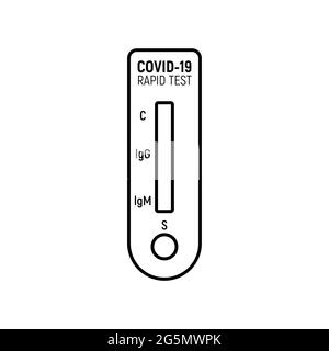 Covid-Antikörperkit für Schnelltests. Vektor-Symbol für PCR-Corona-Virus-Schnelltests Stock Vektor