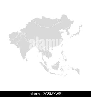 Asien Vektor-Karte Südost Land, Asien Ost Kontinent Symbol Silhouette china malaysia japan Stock Vektor