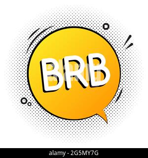 BRB Talk Vektor Welt Grafik-Symbol. Symbol für Sprechblase „Retro brb Talk“ Stock Vektor