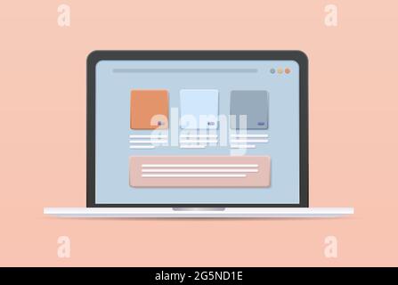 Verschiedene Anwendungen auf Laptop-Bildschirm App Entwicklung Web-Design-Konzept Stock Vektor