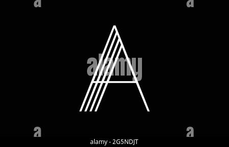 A Lines Letter Logo Vektordesign. Kreatives BUCHSTABENSYMBOL mit schwarzen parallelen Linien Stock Vektor