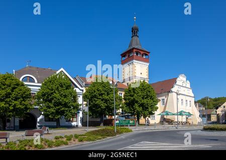 Radnice, Dobrovice, Středočeský kraj, Česká republika / Rathaus, Dobrovice, Mittelböhmen, Tschechische republik, Europa Stockfoto