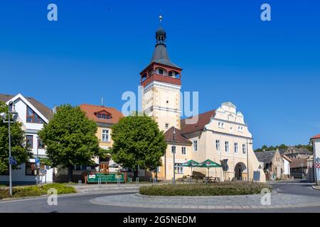 Radnice, Dobrovice, Středočeský kraj, Česká republika / Rathaus, Dobrovice, Mittelböhmen, Tschechische republik, Europa Stockfoto