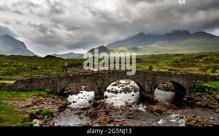 Sligachan Old Bridge, Isle of Skye, Schottland, Großbritannien Stockfoto