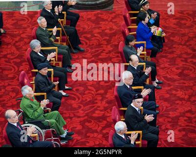 Peking, China. Juni 2021. Die Verleihung der Medaille vom 1. Juli findet am 29. Juni 2021 in der Großen Halle des Volkes in Peking, der Hauptstadt Chinas, statt. Quelle: Gao Jie/Xinhua/Alamy Live News Stockfoto