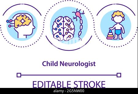 Symbol für das Konzept eines Kinderneurologen Stock Vektor
