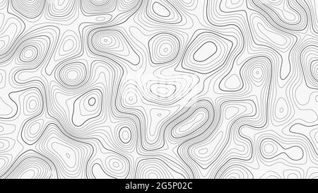 Topografische Karte auf weißem Hintergrund. Vektorraster-Karte. Stock Vektor