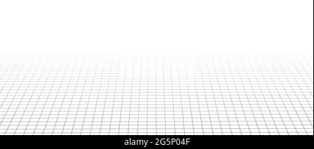 Abstraktes Perspektivenraster. Drahtmodell im Hochformat. Vektorgrafik. Stock Vektor