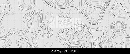 Topografische Karte auf weißem Hintergrund. Vektorraster-Karte. Stock Vektor