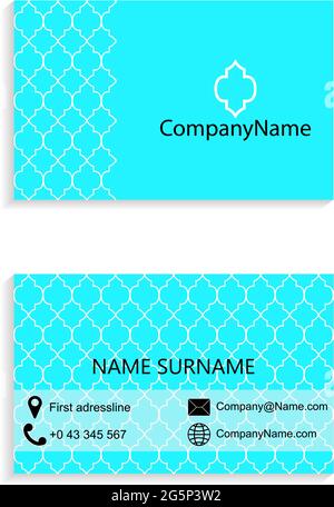 Visitenkarten-Design auf dem isolierten weißen Hintergrund. Stock Vektor