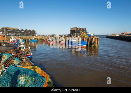 Der Fischereihafen, Whitstable, Kent, England, Vereinigtes Königreich, Europa Stockfoto