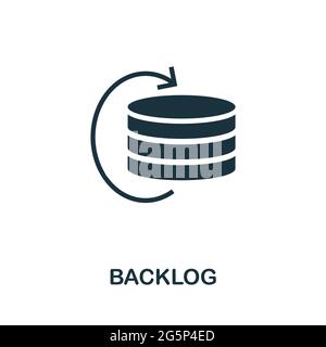 Symbol „Rückstand“. Einfaches kreatives Element. Gefülltes monochromes Backlog-Symbol für Vorlagen, Infografiken und Banner Stock Vektor