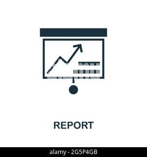 Berichtssymbol. Einfaches kreatives Element. Ausgefülltes monochromes Berichtssymbol für Vorlagen, Infografiken und Banner Stock Vektor