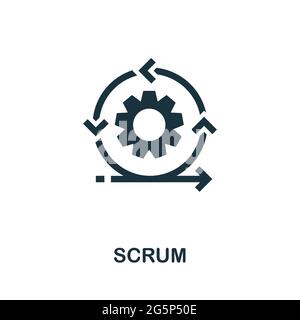 Scrum-Symbol. Einfaches kreatives Element. Gefülltes monochromes Scrum-Symbol für Vorlagen, Infografiken und Banner Stock Vektor