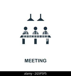 Meeting-Symbol. Einfaches kreatives Element. Ausgefülltes monochromes Meeting-Symbol für Vorlagen, Infografiken und Banner Stock Vektor
