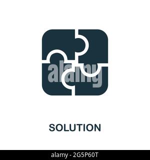 Lösungssymbol. Einfaches kreatives Element. Gefülltes monochromes Lösungssymbol für Vorlagen, Infografiken und Banner Stock Vektor