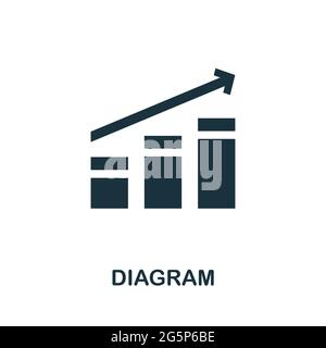 Diagrammsymbol. Einfaches kreatives Element. Ausgefülltes monochromes Diagramm-Symbol für Vorlagen, Infografiken und Banner Stock Vektor