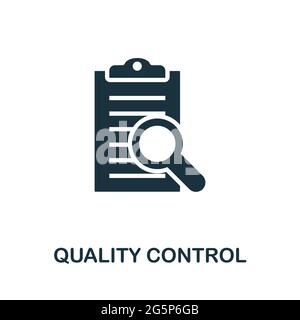 Symbol Qualitätskontrolle. Einfaches kreatives Element. Ausgefülltes monochromes Qualitätssicherungssymbol für Vorlagen, Infografiken und Banner Stock Vektor