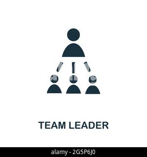 Symbol für Teamleiter. Einfaches kreatives Element. Ausgefülltes monochromes Teamleiter-Symbol für Vorlagen, Infografiken und Banner Stock Vektor