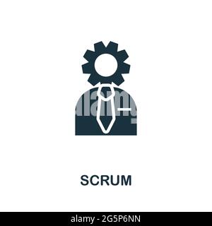 Scrum-Symbol. Einfaches kreatives Element. Gefülltes monochromes Scrum-Symbol für Vorlagen, Infografiken und Banner Stock Vektor