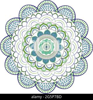 Schöne Vektor von blau und grün floral Design bunte Mandala mit weißem Hintergrund rosa grün.fantastische Dekoration Abstraktes Design. Stock Vektor