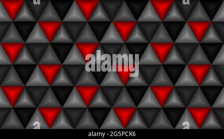 3D-Dreiecke Hintergrund in Verlaufsfarbe. Papierpyramidenformen in realistischer Zusammensetzung. Geometrische abstrakte Illustration. Stock Vektor