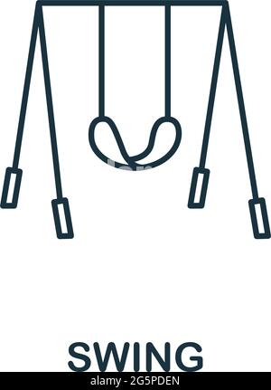Swing Icon aus der Baby Things Kollektion. Einfaches Linienelement Swing-Symbol für Vorlagen, Webdesign und Infografiken Stock Vektor