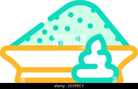 Pulver Wasabi Farbe Symbol Vektor Illustration Stock Vektor