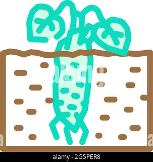 Wurzelpflanze Wasabi Farbe Symbol Vektor Illustration Stock Vektor