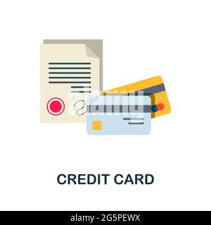 Kreditkartensymbol. Flaches Zeichen-Element aus der Kreditaufnahme. Kreatives Kreditkartensymbol für Webdesign, Vorlagen, Infografiken und vieles mehr Stock Vektor