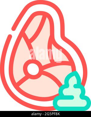 Fleisch Wasabi Farbe Symbol Vektor-Illustration Stock Vektor