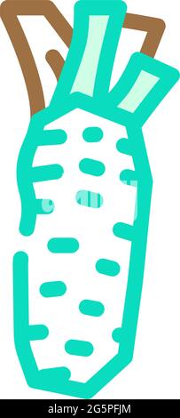 Pflanzenpflanze Wasabi Farbe Symbol Vektor Illustration Stock Vektor