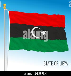 Libyen offizielle Nationalflagge, afrikanisches Land, Vektorgrafik Stock Vektor