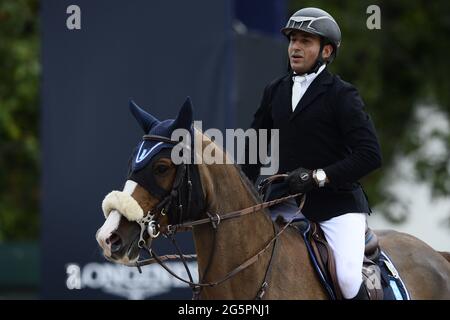Sameh EL DAHAN (EGY) mit WKD AIMEZ MOI, Longines Global Champions Tour, großer Preis von Paris beim Longines Paris Eiffel Jumping 2021, Longines Global Champions Tour Equestrian CSI 5 am 26. Juni 2021 im Champs de Mars in Paris, Frankreich - Foto Christophe Bricot / DPPI / LiveMedia Stockfoto