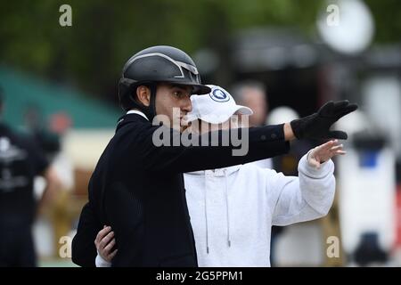 Sameh EL DAHAN (EGY) mit WKD AIMEZ MOI, Longines Global Champions Tour, großer Preis von Paris beim Longines Paris Eiffel Jumping 2021, Longines Global Champions Tour Equestrian CSI 5 am 26. Juni 2021 im Champs de Mars in Paris, Frankreich - Foto Christophe Bricot / DPPI / LiveMedia Stockfoto