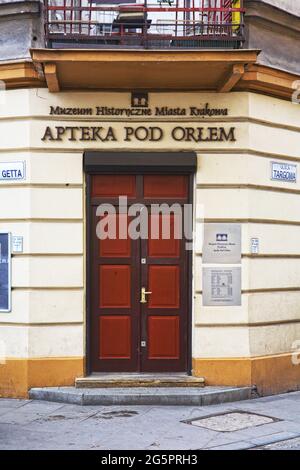 Polen, Krakau, Podgorze, Fharmacy under Eagle. Stockfoto