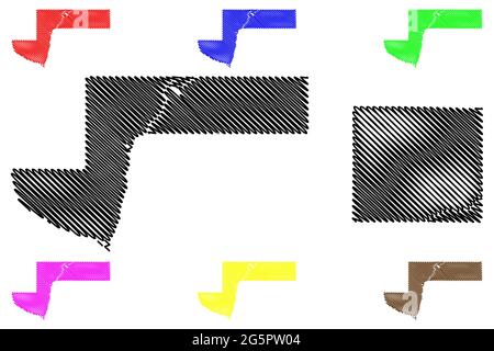 Pepin und Outagamie County, State of Wisconsin (US County, United States of America, US) Kartenvektordarstellung, Skizzenkarte Stock Vektor