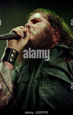 Mailand Italien 03 May 2000 : Pantera, Live-Konzert im Forum von Assago, der Sänger von Pantera, Phil Anselmo , während des Konzerts Stockfoto