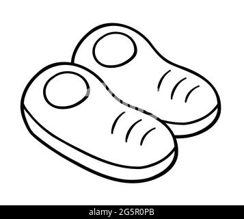 Cartoon Vektordarstellung des Schuhs. Schwarz umrandet und weiß gefärbt. Stock Vektor